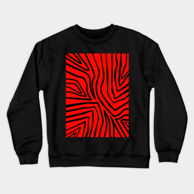 RED Zebra Stripes Crewneck Sweatshirt by SartorisArt1